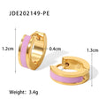 18K Gold-Plated Enamel Drop Geometric Hoop Earrings — product styling — jewelry finish and design detail