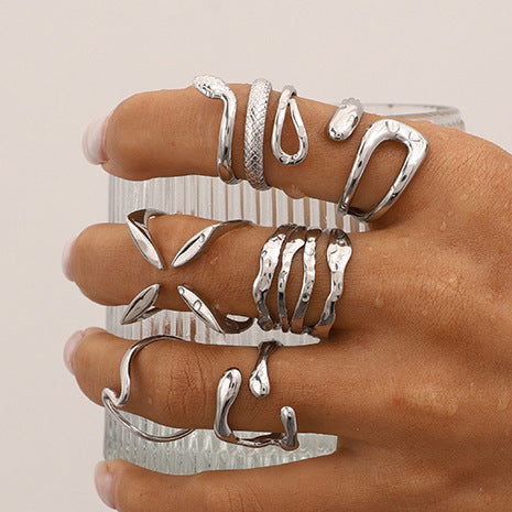 Stainless Steel Color Exaggerated Open Ring rings