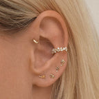 S925Pure Silver Minimalist Smooth Surface Zodiac Diamond-Studded Earrings Hot-Selling Creative Zodiac Earrings