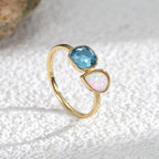 R0215 Fashion jewelry Geometric Synthetic Opal Ring Opal Stone Woman OPAL Ring
