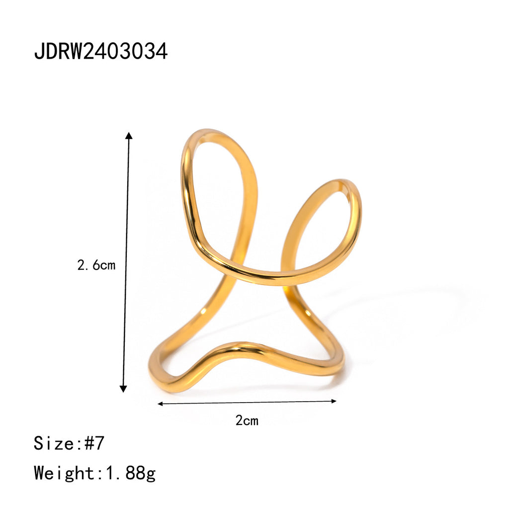 Stainless Steel Irregular Open Ring ring
