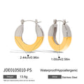 Enamel Gold-Tone Stainless Steel Stud Earrings with gold-tone stainless steel construction