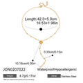 Polished Stainless Steel Lariat Necklace with Cubic Zirconia Detail with cubic zirconia design details — jewelry finish and design detail
