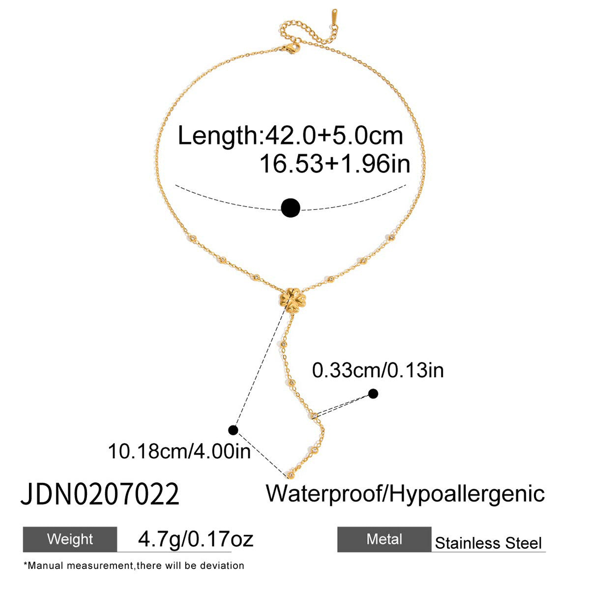 Stainless Steel Zircon y Long Chain Necklace Jewelry for Women Autumn Winter Sweater Chain