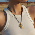 18K Gold Stainless Steel Wax Rope Circle Necklace Same Style Trendy Curved Tube Necklace