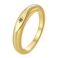 Gold-Plated Brass Pavé White CZ Ring with Minimalist Detail offered for wholesale and private-label sourcing — jewelry finish and design detail