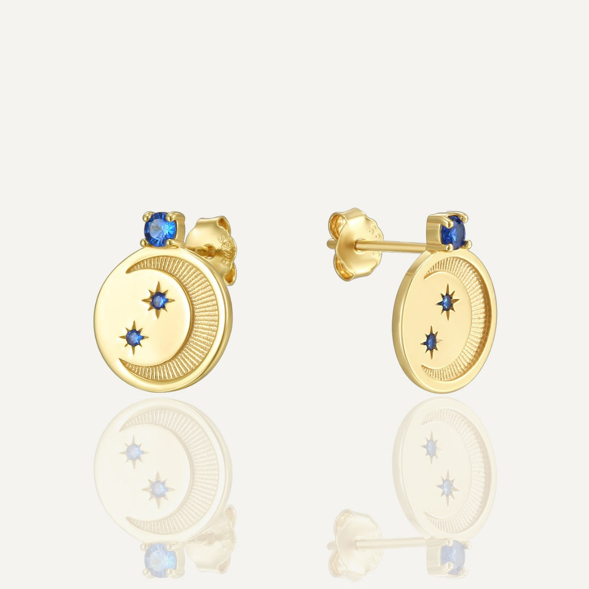 SE0249 Fashion Round Disc Star and Moon Earrings Simple Retro Earrings