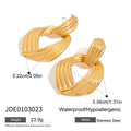 Stainless Steel Stud Earrings in Gold-Tone — Elegant Profile featuring stud and a gold-tone finish