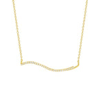 S925 Silver Gold Curve Necklace Two Tone Everyday Pendant
