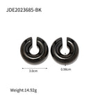 18K Real Gold Stainless Steel Thick Round Tube Hollow Hoop Earrings Ear Clips Non-Fading Earrings Same Style