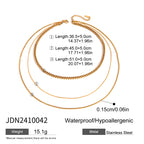 Three-layer Stacked Necklace Accessories for Women Collarbone Chain Stainless Steel Jewelry