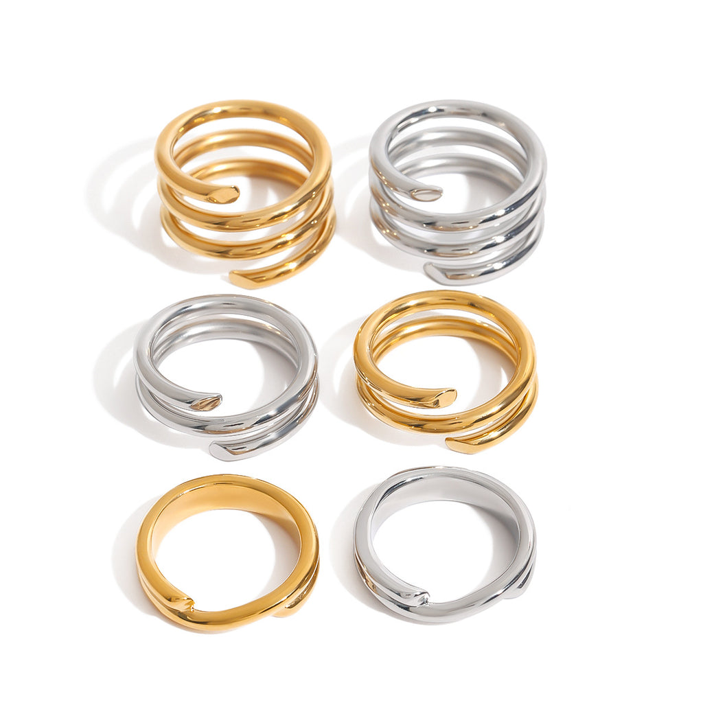 Stainless Steel Stacking Rings Non-Fading Jewelry ring