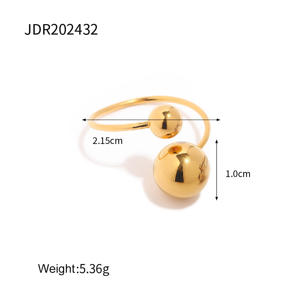 2H Ring18K Golden Three Balls gold Open Ring