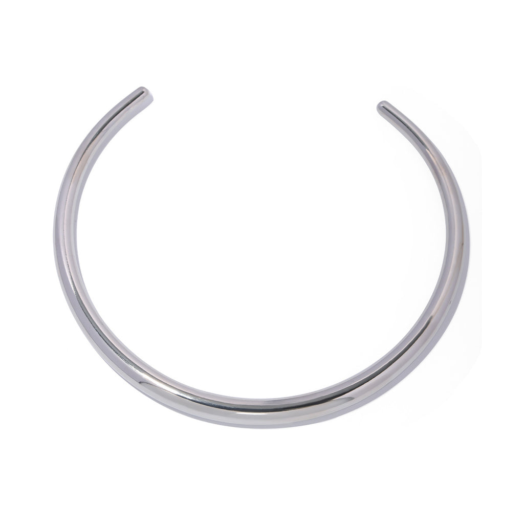 New Fashion Simple Oval Bead Bracelet Jewelry 14K Gold Stainless Steel Necklace Women's Necklace