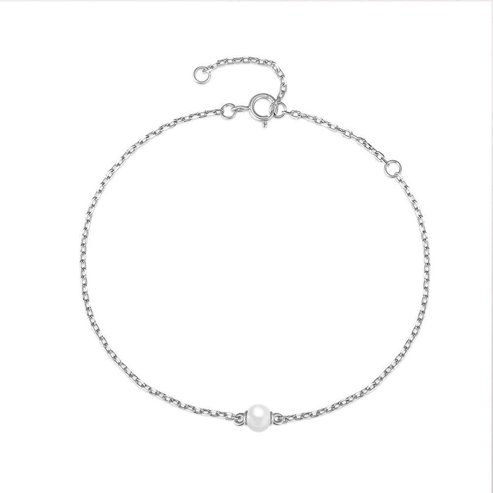 Romad S925 Sterling Silver Pearl Bracelet For Women Daily Wear