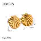 2H2025Summer Ocean Series Stainless Steel Earrings Shell Earrings Earrings for Women