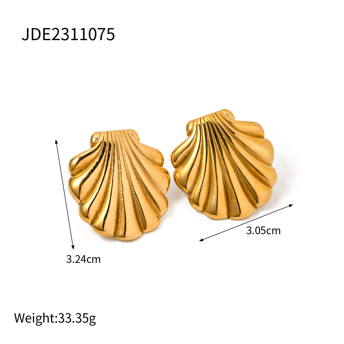 2H2025Summer Ocean Series Stainless Steel Earrings Shell Earrings Earrings for Women