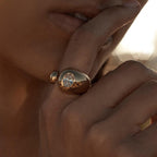 Non-fading Rhinestone Ring for Women18K Stainless Steel Jewelry