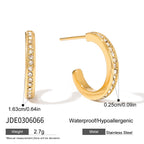 2H Earrings Hoops Non-Fading Ear Clips18k Stainless Steel Ear Jewelry