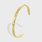 B0155 New Product Factory Direct Sale Fashion Simple Smooth Bracelet for Women Brass Gold Plated Minimalist Bangle