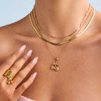 Stainless Steel Cherry Zircon Necklace Jewelry for Women, Non-Fading Choker Accessories