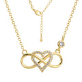 Gold-Plated Cubic Zirconia Heart Chain Zircon Necklace — jewelry construction