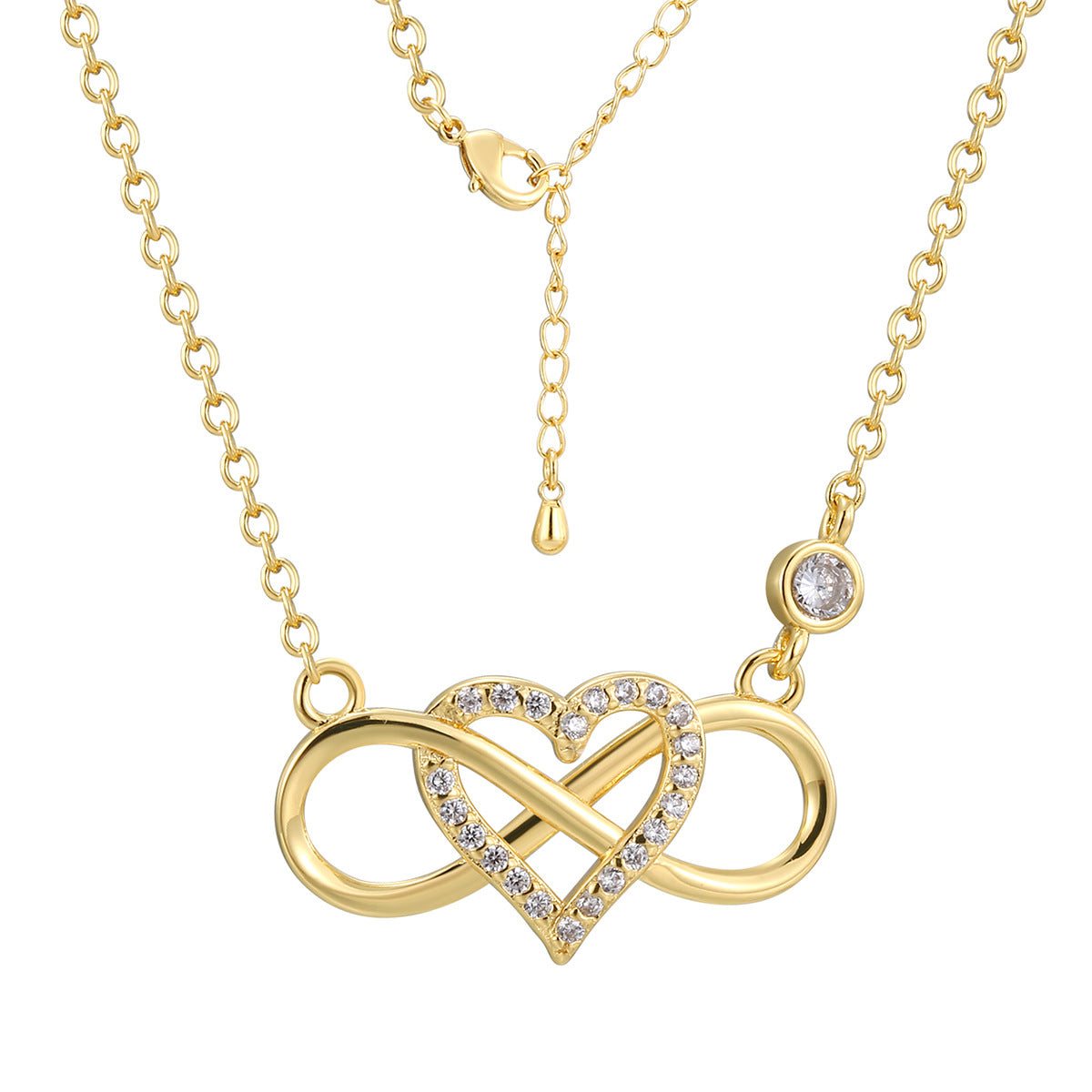 CYN0185 Zircon Small Fragrance Heart Necklace for Women Mobius Collarbone Chain
