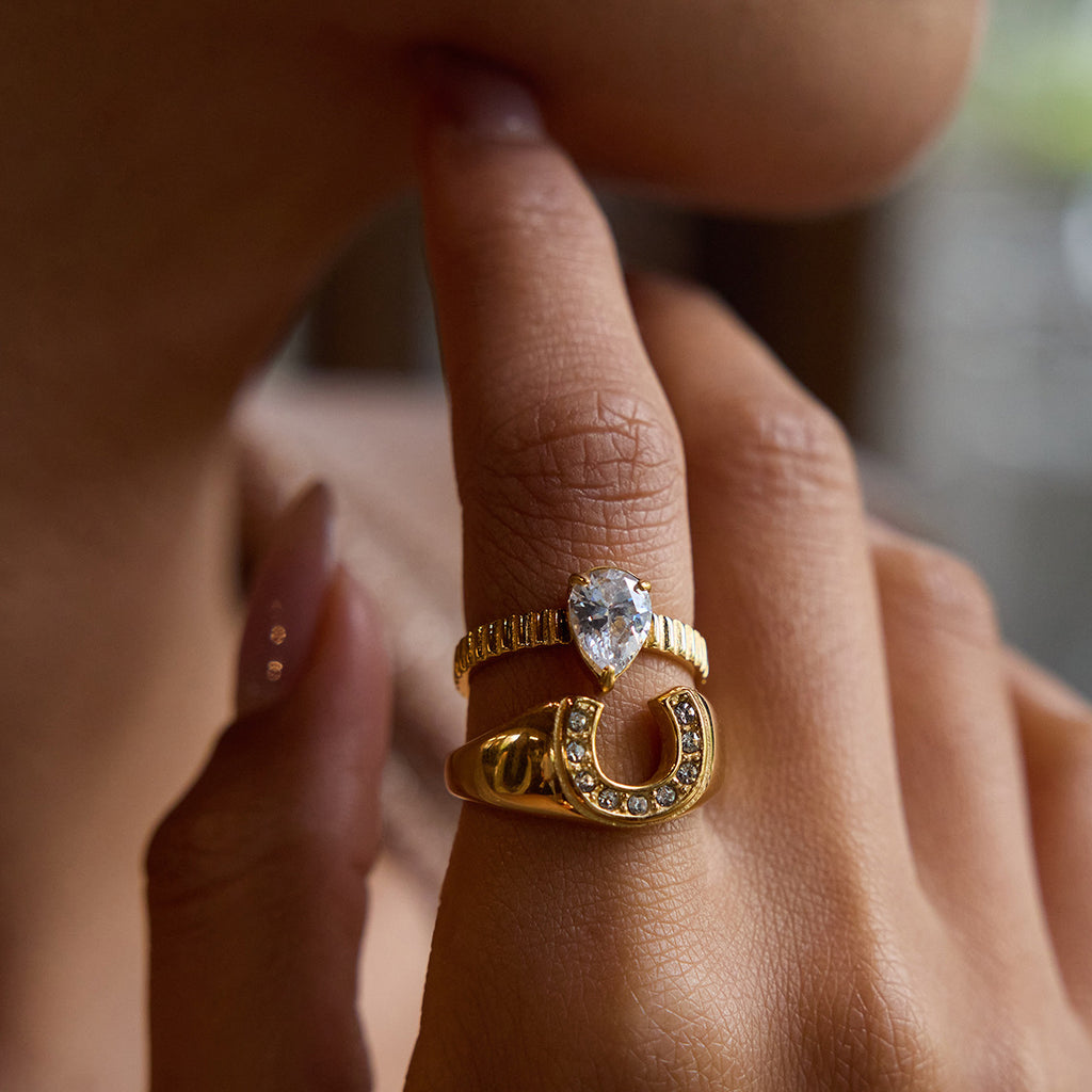 2H Zircon Ring Non-Fading Jewelry rings Ornament Women