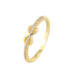 R0658 Xiaoxiang Design Ring for Women New Gold-Plated Eight-Character Knot with Zircon Inlay