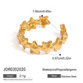 Gold-Plated Stainless Steel Bangle Bracelet with Cubic Zirconia Detail — material detail — jewelry finish and design detail