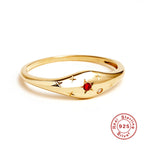 S925Sterling Silver Twelve Constellations Star Diamond Women's Ring Ring Creative Style Ring