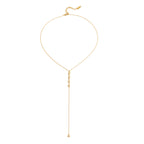 2H Stainless Steel Zircon y Word Chain Long Necklace Collarbone Chain Non-Fading Jewelry