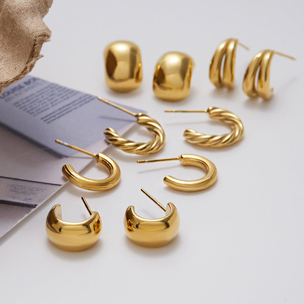 2H Geometry c Stainless Steel Earrings for Women