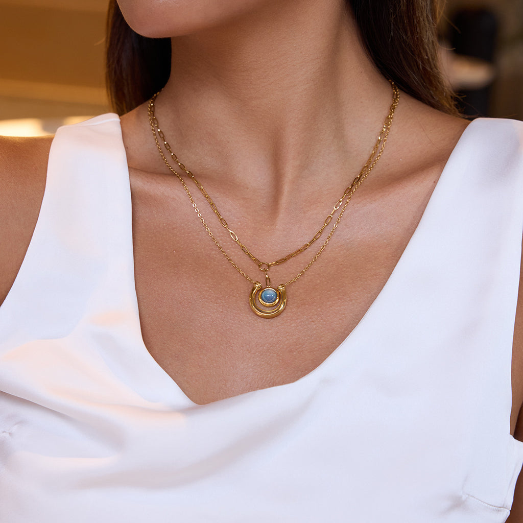 2H Original Equestrian Series Resin Necklace Collarbone Chain Non-Fading Stainless Steel Jewelry