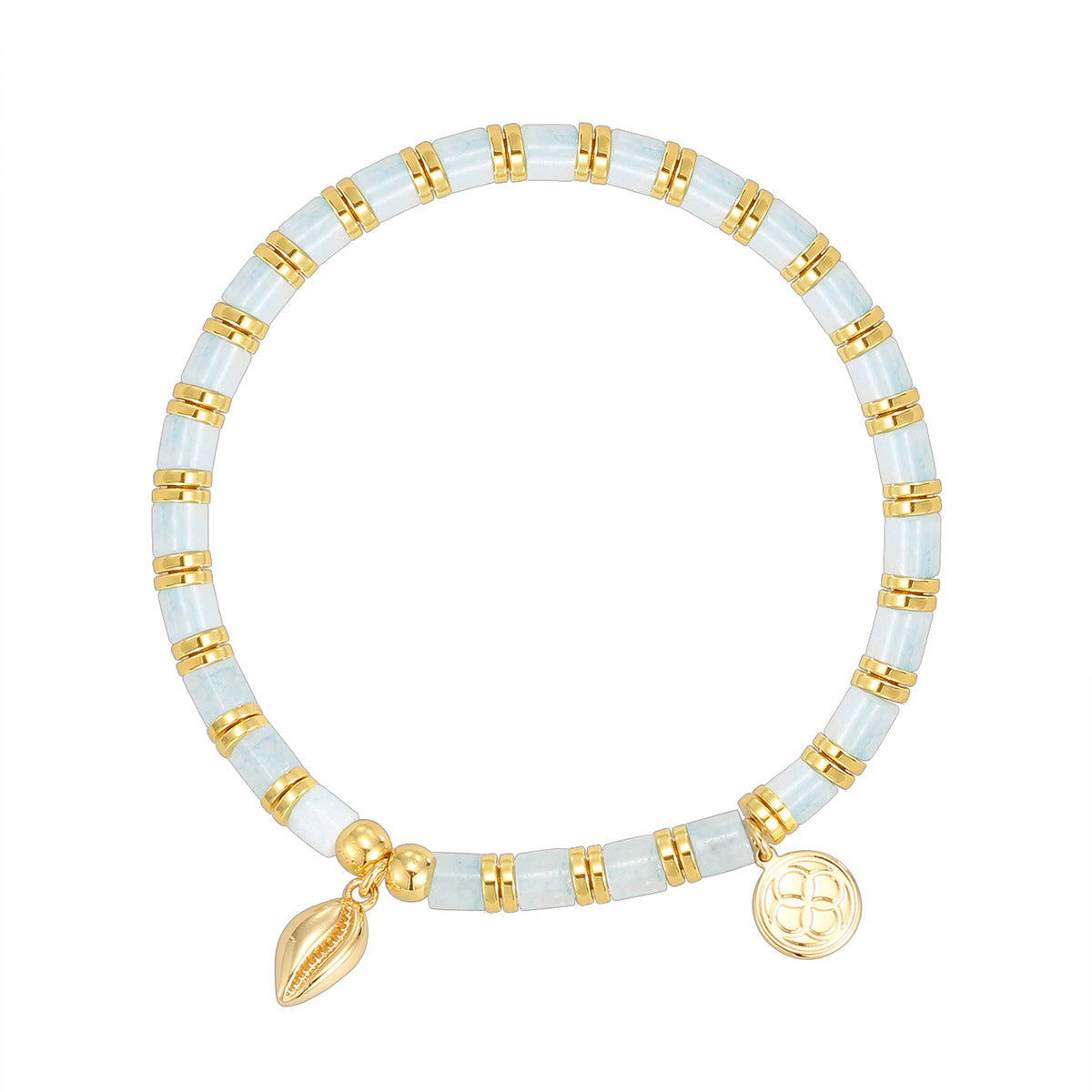 CYB0231Copper plating14k Gold Vintage Bohemian Shell Bracelet String