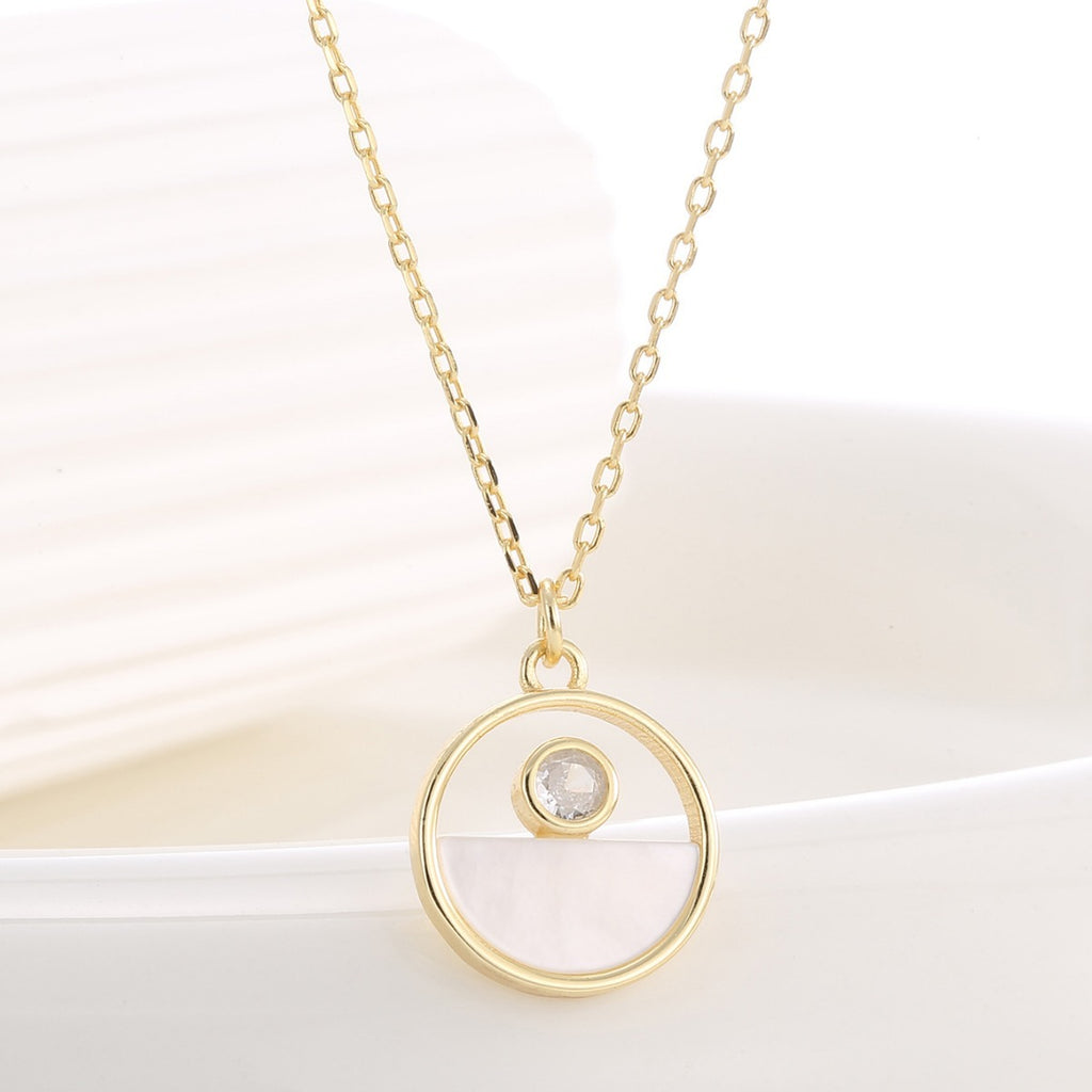 S925 Silver Ruyi Buckle Necklace With Mother Of Pearl