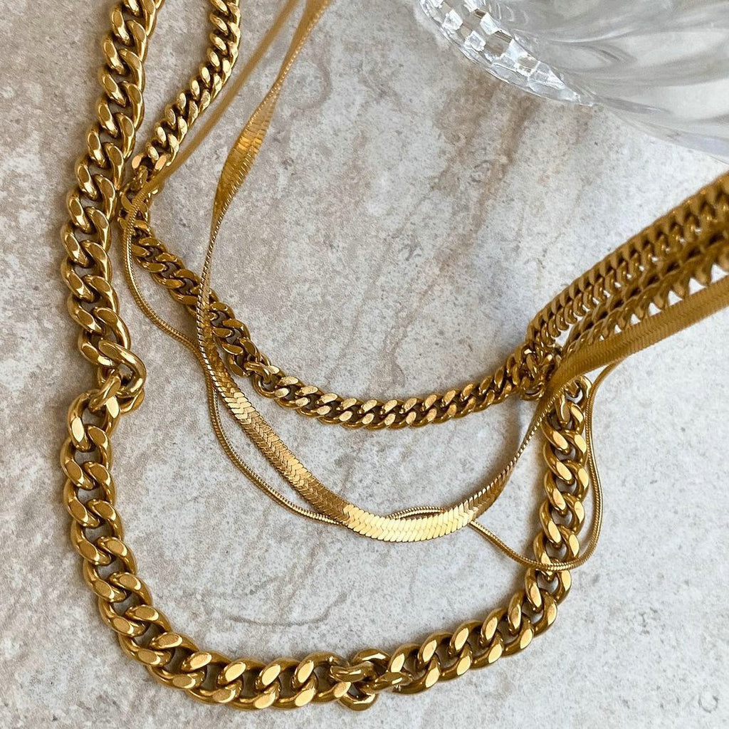 Necklace Gold Non-Fading Cuban Unisex Versatile Chain Snake Chain Exquisite