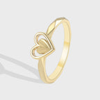 R0219 Love Ring Plating18K Gold Ring Carved Heart Wedding Women's Heart-Shaped Ring