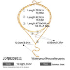 Stainless Steel Zircon y Long Chain Necklace Jewelry for Women Autumn Winter Sweater Chain