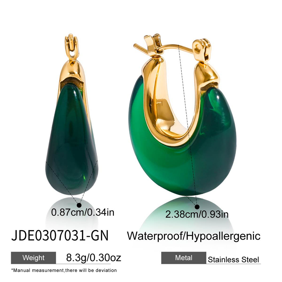 Maillard Autumn and Winter Resin Earrings Stainless Steel Ear Buckle Ear Jewelry