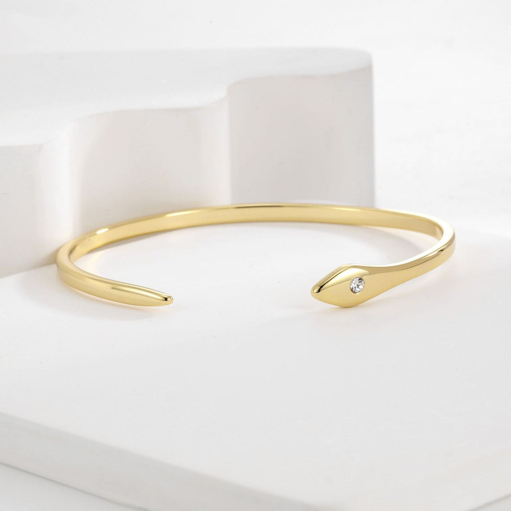 CYB0352 Copper plating14K Gold Open Bracelet Geometric Zircon Jewelry