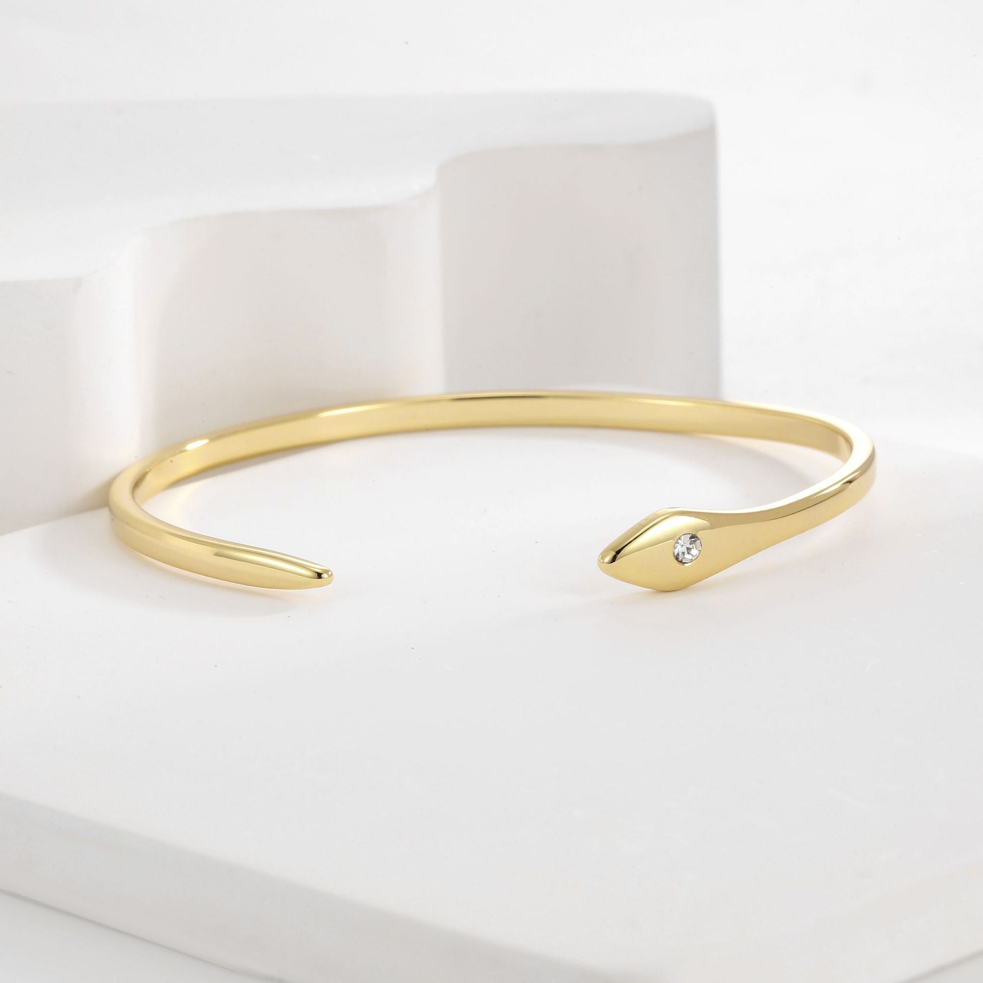 CYB0352 Copper plating14K Gold Open Bracelet Geometric Zircon Jewelry