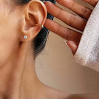 S925Sterling Silver Geometric Square Super Sparkling Diamond Stud Earrings Korean and Japanese Elegant Stud Earrings Jewelry