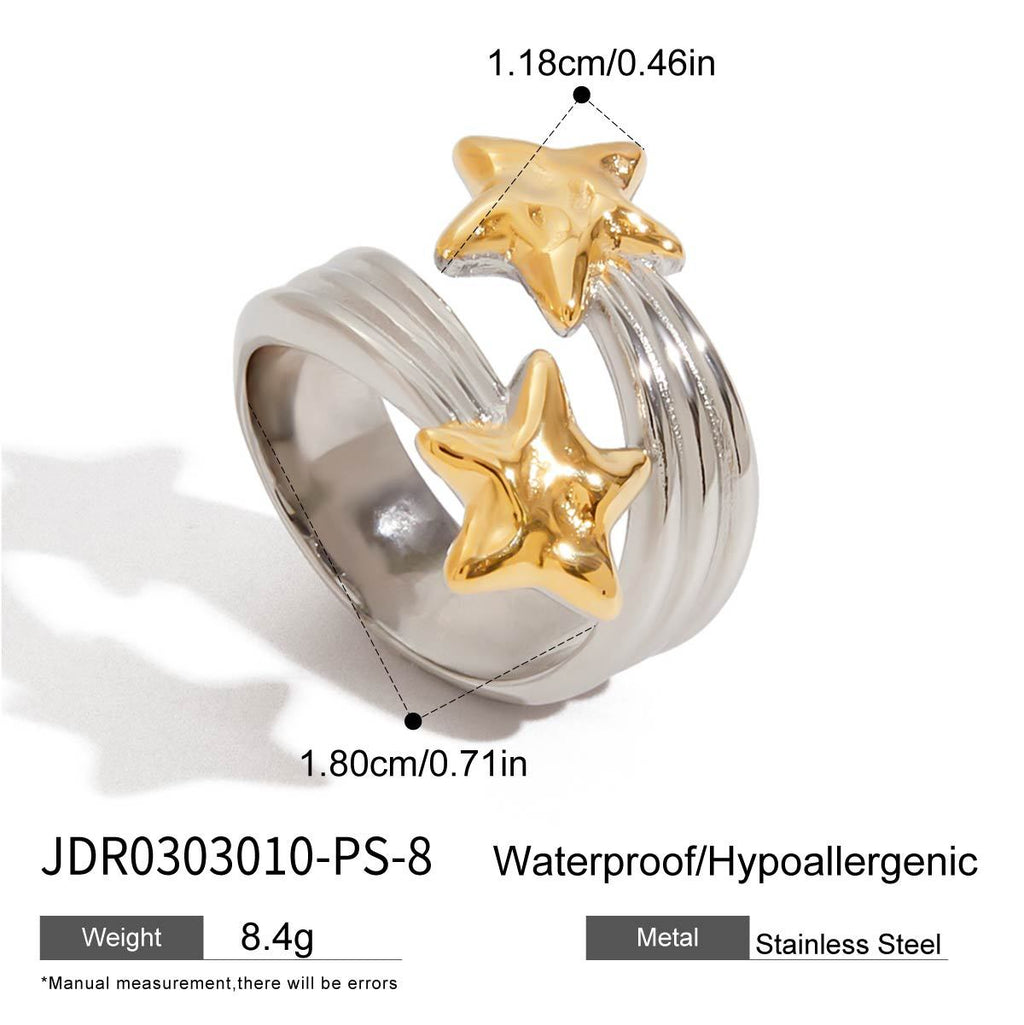 Original Design Five-Pointed Star Ring Non-Fading Jewelry Stainless Steel Accessories ring