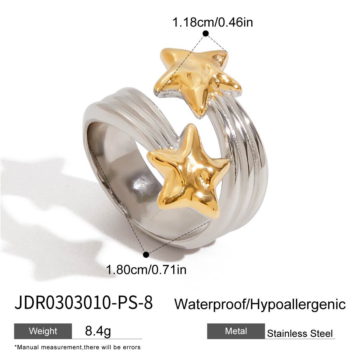 Original Design Five-Pointed Star Ring Non-Fading Jewelry Stainless Steel Accessories ring