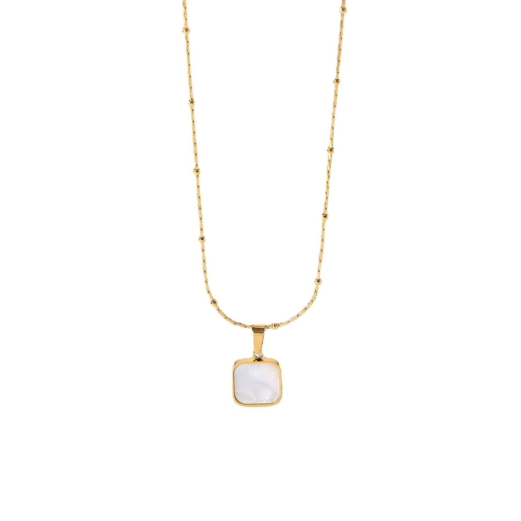 Gold-Plated Brass Shell Necklace with gold-tone brass construction