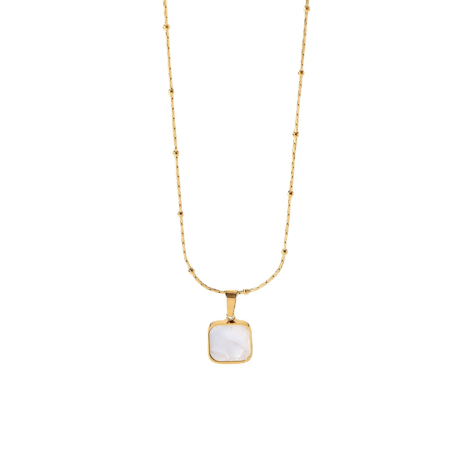 Gold-Plated Brass Shell Necklace with gold-tone brass construction