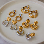 Gold-Tone Cubic Zirconia Stainless Steel Stud Earrings for boutique wholesale jewelry collections