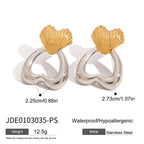 Gold-Tone Cubic Zirconia Stainless Steel Stud Earrings with gold-tone stainless steel construction