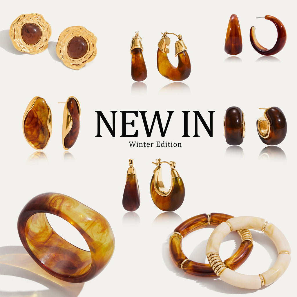 Resin Stainless Steel Bracelet in Gold-Tone for boutique wholesale jewelry collections